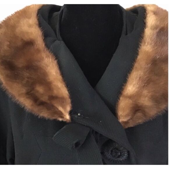 Vintage Mink Collar Coat EUC - Picture 2 of 5